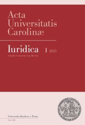 AUC Iuridica 2015/1 Deliktní odpovědnost v právu životního prostředí